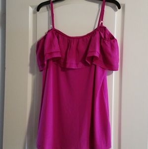 Ruffled Off Shoulder Tank by Worthington